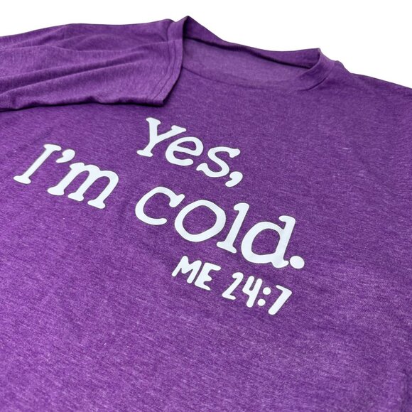 Women's Novelty Tee Shirt Size Large Long Sleeve‎ Purple Graphics - Picture 1 of 4